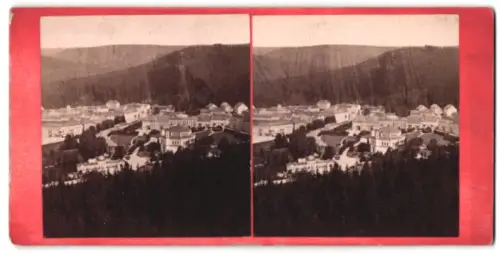 Stereo-Fotografie F. Fridrich, Prag, Ansicht Marienbad, Blick vom Aussichtsturm