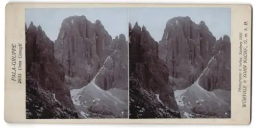 Stereo-Fotografie Würthle & Sohn Nachf., Salzburg, Ansicht Cima Canagli /Pala-Gruppe, Blick auf die Gipfel