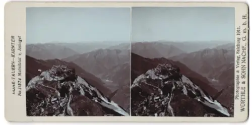 Stereo-Fotografie Würthle & Sohn Nachf., Salzburg, Ansicht Ankogel /Hohe-Tauern, Blick über das Malnitztal