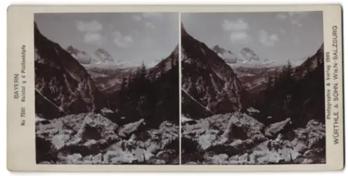 Stereo-Fotografie Würthle & Sohn Nachf., Salzburg, Ansicht Raintal /Bayern, Blick gegen die Plattenköpfe