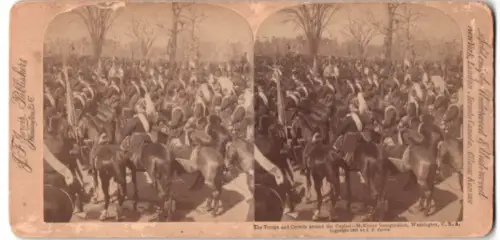 Stereo-Fotografie J. F. Jarvis, Washington D.C., Troops and Crowds at the Inauguration of McKinley