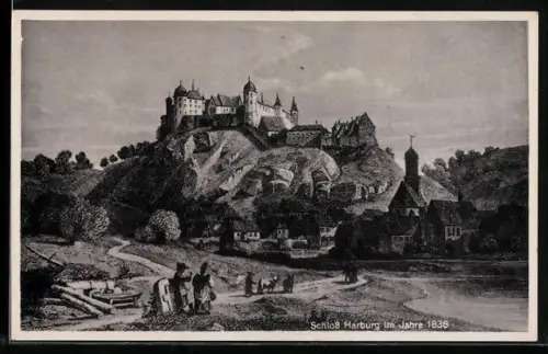 AK Schloss Harburg, Das Schloss im Jahre 1836