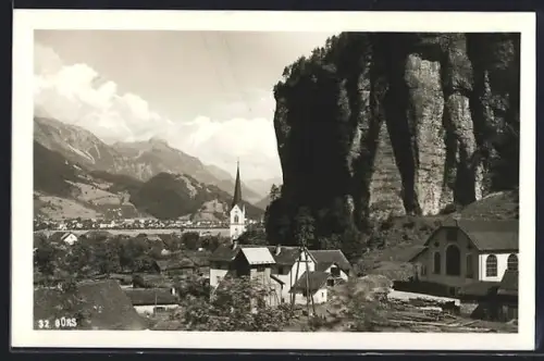 AK Bürs, Ortspartie mit Felsen