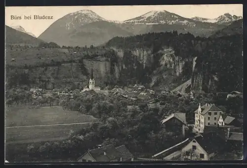 AK Bürs bei Bludenz, Teilansicht mit Kirche