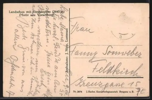 AK Bürs, Haus mit Zimbaspitze in der Ferne