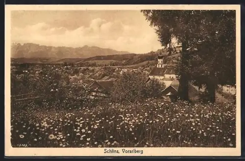 AK Schlins /Vorarlberg, Teilansicht mit Kirche