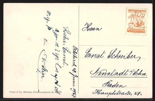 AK St. Jakob an der Arlbergstrasse, Ortsansicht mit Parseierspitze