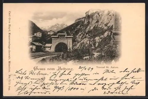 AK St. Anton am Arlberg, Blick zum Tunnel