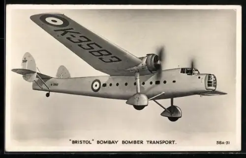 AK Bristol Bombay Bomber Transport, Flugzeug über den Wolken