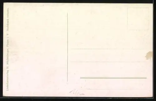 Lied-AK Hilmar Mückenberger: Gebörgische Madle - Zwei Trachtenmädchen im Erzgebirge