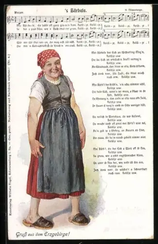 Lied-AK Hilmar Mückenberger: `s Bärbele