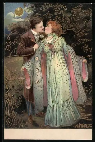 AK Küssendes Liebespaar