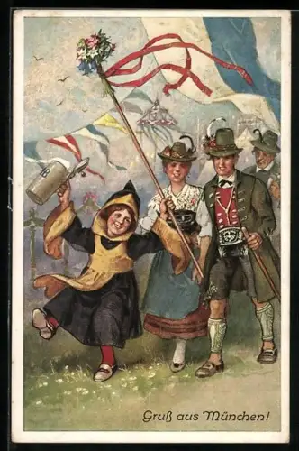 AK Münchner Kindl führt den Festtagsmarsch an, Oktoberfest