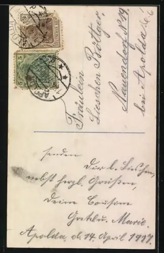 Foto-AK Photochemie Berlin Nr. 7697: Geburtstagsgrüsse, Dame arrangiert Blumenstrau