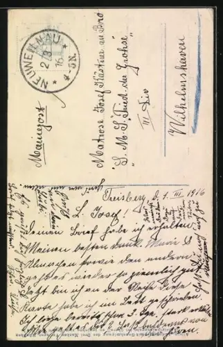 Foto-AK Photochemie Berlin Nr. 10254-6: Frau zieht zwei Männern die Ohren lang, Männer sind alle Verbrecher