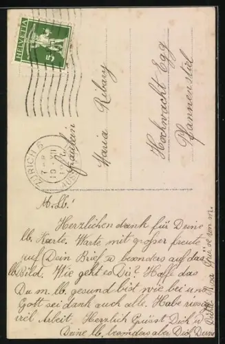 AK Seemannslos, Seemannsfrau trauert, Ruderboot im Sturm, Seenotrettung