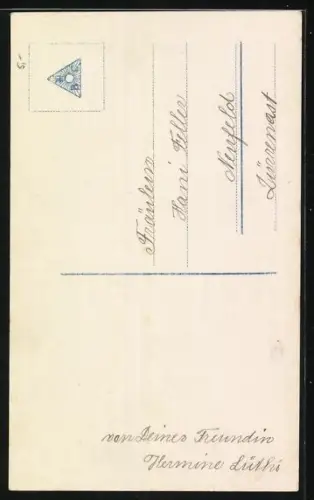 Foto-AK Photochemie Berlin Nr. 4922-5: Segenswunsch zur Konfirmation, Junge Frau kreuzigt sich