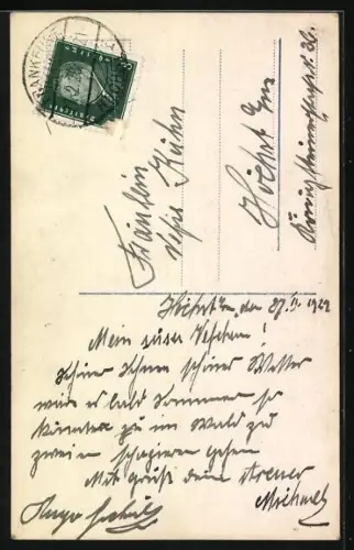 Foto-AK Photochemie Berlin Nr. 5989/2: Liebespaar beim Ausflug, Bald gras` ich am Neckar, bald gras` ich am Rhein