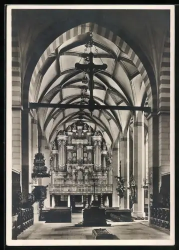Foto-AK Deutscher Kunstverlag, Nr. Md 9: Merseburg, Inneres vom Dom mit Orgelempore