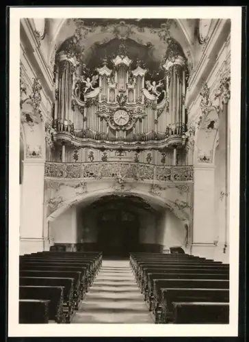 Foto-AK Deutscher Kunstverlag, Nr. 5: Amorbach, Kirche der ehemal. Benediktinerabtei, Innenansicht