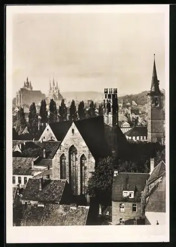 Foto-AK Deutscher Kunstverlag, Nr. Er 33: Erfurt, Blick über die Lutherstätten, im Vordergrund das Augustiner Kloster