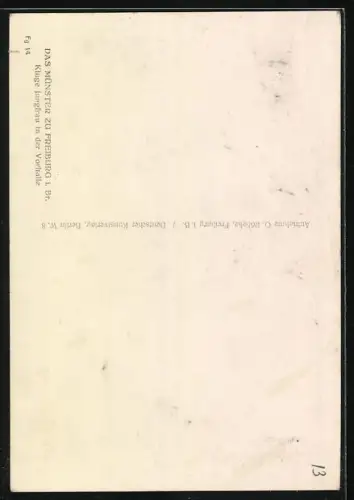 Foto-AK Deutscher Kunstverlag, Nr. Fg 14: Freiburg i. Br., Kleine Jungfrau in der Vorhalle im Münster zu Freiburg