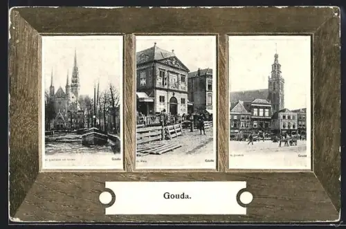AK Gouda, St. Josef`skerk, St. Janskerk, de Wang
