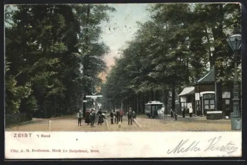 AK Zeist, `t Rond, Pferdebahn
