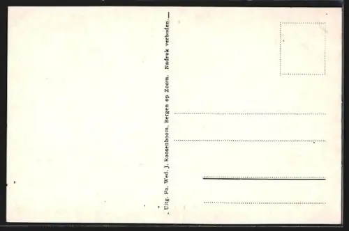 AK Bergen op Zoom, Groote Markt met Pastorie en Kerk O. L. Vrouw ten Hemelopneming