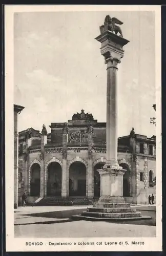 AK Rovigo, Dopolavoro e colonna col Leone di S. Marco