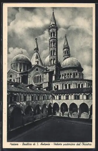 AK Padova, Basilica di S. Antonio, Veduta posteriore dal Chiostro
