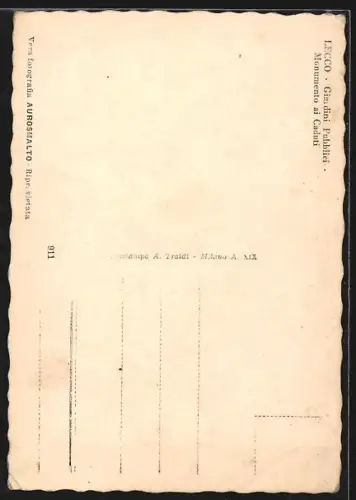 AK Lecco, Giardini Pubblici, Monumento ai Caduti