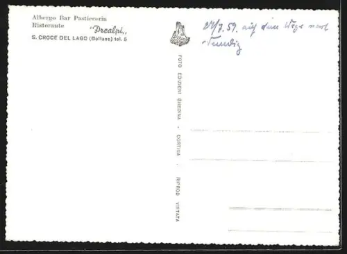 AK S. Croce del Lago /Belluno, Bar Ristorante Prealpi