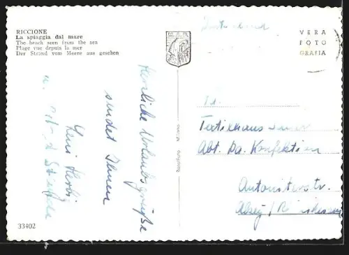 AK Riccione, La spiagga dal mare