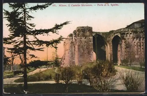 AK Milano, Il Castello Sforzesco, Porto di S. Spirito