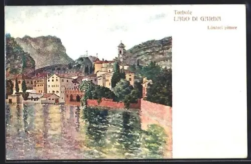 Künstler-AK Torbole, Ortsmotiv am Lago di Garda