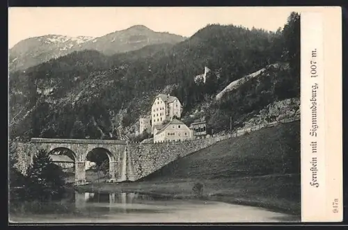 AK Nassereith, Gasthaus Fernpass, vis-vis der Sigmundsburg