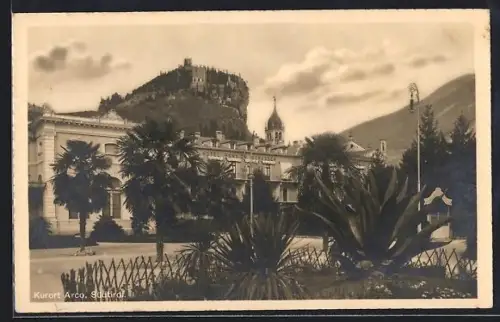 AK Arco /Südtirol, Panorama mit Hotel Pension Strasser