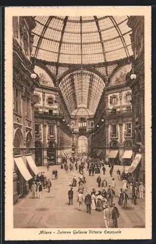 AK Milano, Interno Galleria Vittorio Emanuele