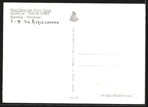 AK Spondigna /Venosta, Hotel Ristorante Posta Cervo