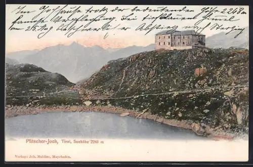 AK Pfitscher-Joch /Tirol, Ortsansicht mit Gewässer u. Gebäude