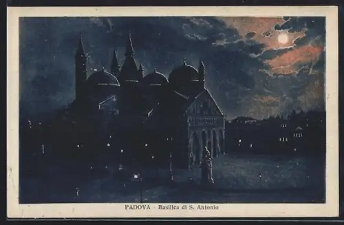 Künstler-AK Padova, Basilica di S. Antonio, luna