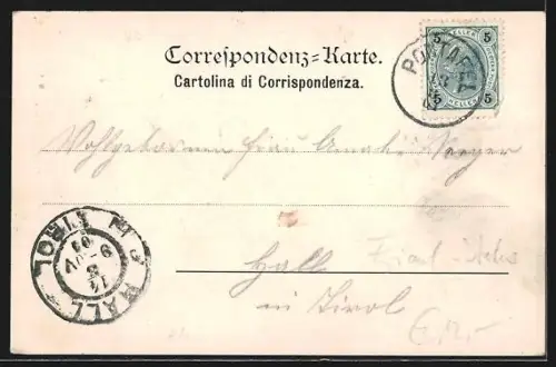 AK Pontafel, Totalansicht mit Fluss und Gebirge