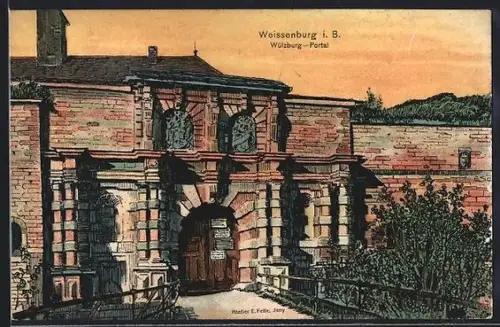 Künstler-AK Eugen Felle: Weissenburg i. B., Wülzburg-Portal