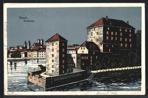 Künstler-AK Eugen Felle: Passau, Niederhaus