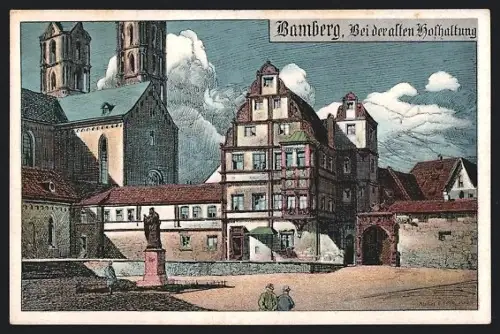 Künstler-AK Eugen Felle: Bamberg, Bei der alten Hofhaltung
