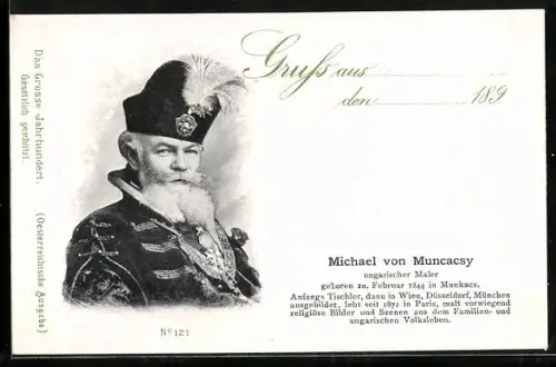 AK Maler Michael von Muncacsy im Porträt