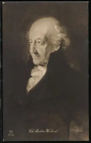 Künstler-AK Porträt Christoph Martin Wieland, deutscher Dichter, Übersetzer und Herausgeber