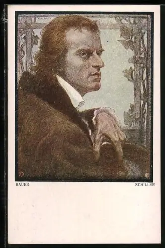 Künstler-AK Schiller, Portrait des Dichters