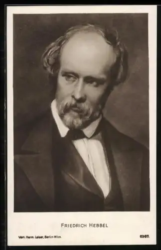 AK Portrait Friedrich Hebbel mit Bart im Anzug